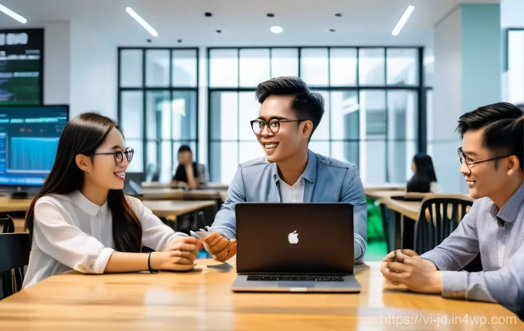 기술 공유 플랫폼의 글로벌 트렌드 분석 - **Prompt 1: "A diverse group of young Vietnamese students and professionals, male and female, enthus...